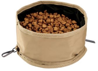 Sachi Pupbowl Portable Folding Dog Bowl - Latte