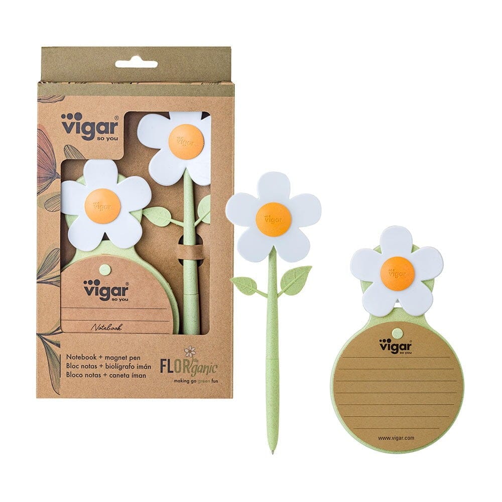 Vigar Florganic Pen With Magnet + Notebook With Suction Set Novelty Gifts The Cooks Kitchen Mandurah 