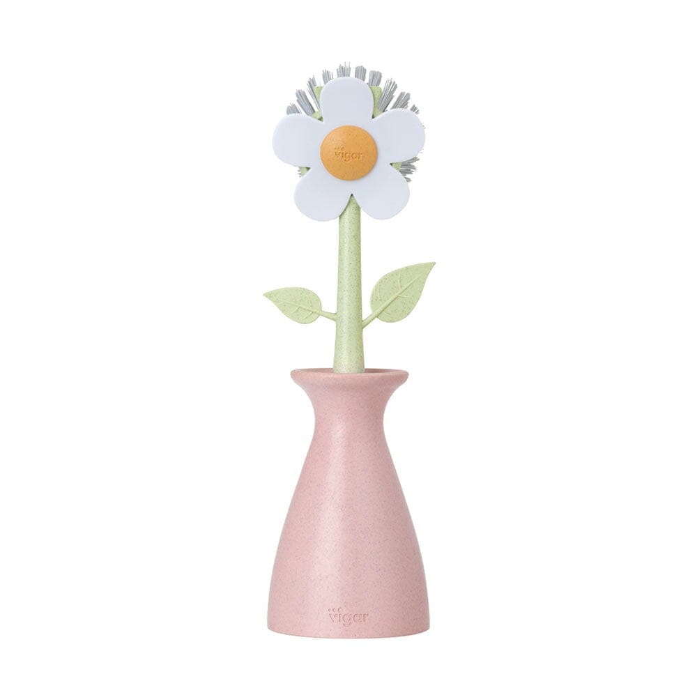 Vigar Florganic Dish Brush With Pink Vase Cleaning Equipment The Cooks Kitchen Mandurah 