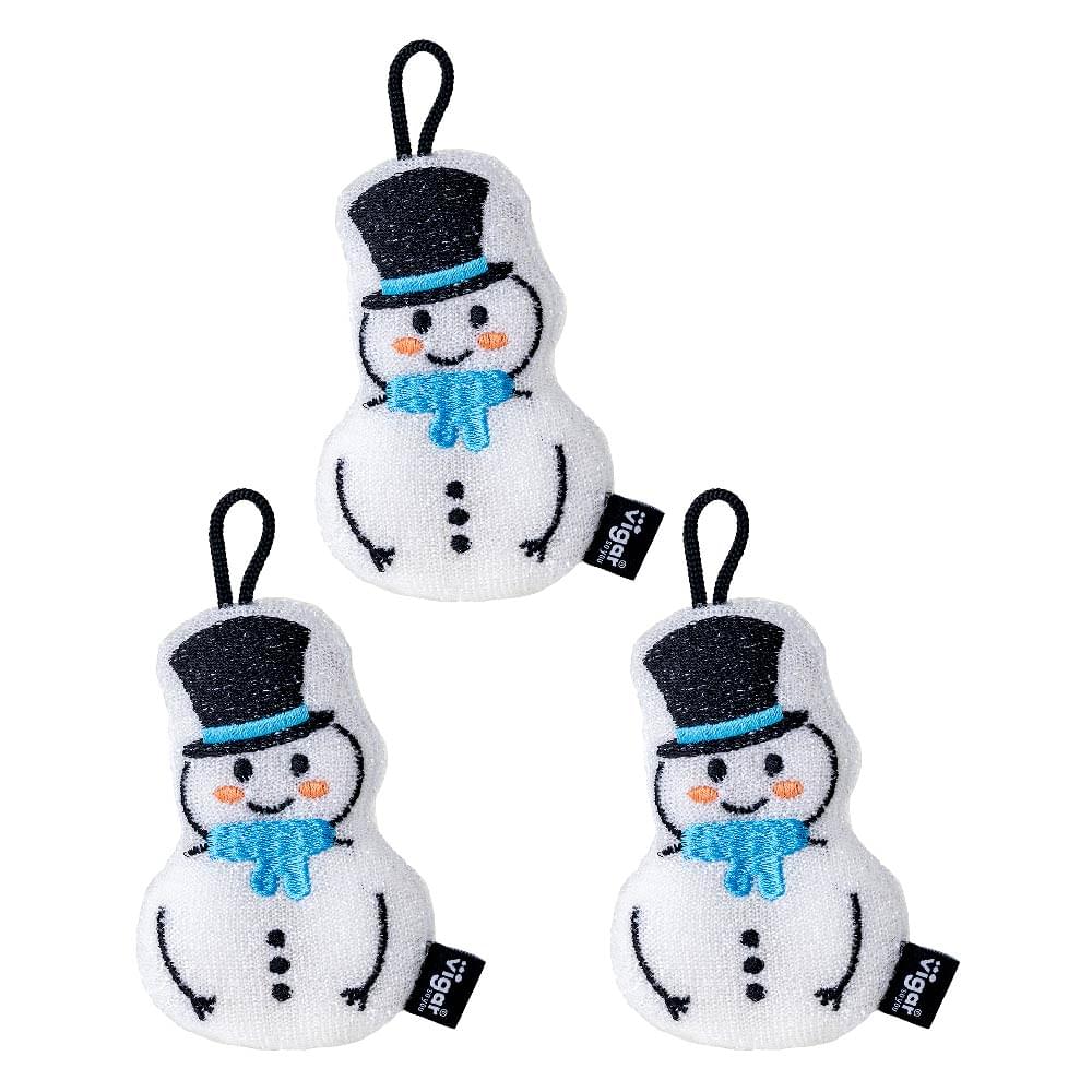 Vigar Frosty The Snowman Scrubber Sponge Pack - 3 Pk