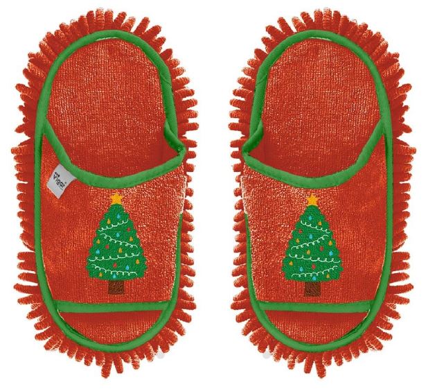 Vigar Christmas Tree Microfibre Cleaning Slippers