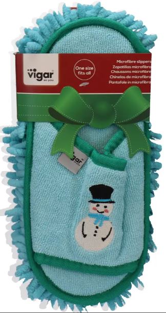 Vigar Frosty The Snowman Microfibre Cleaning Slippers