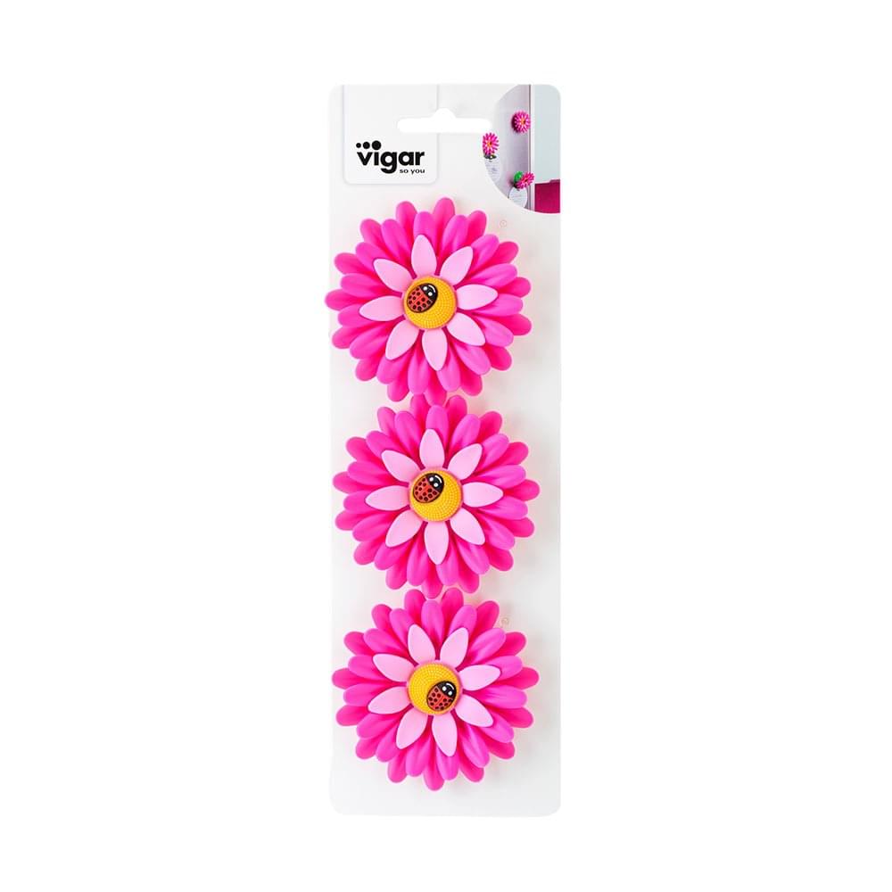 Vigar Flower Power Pink Magnet 3pck