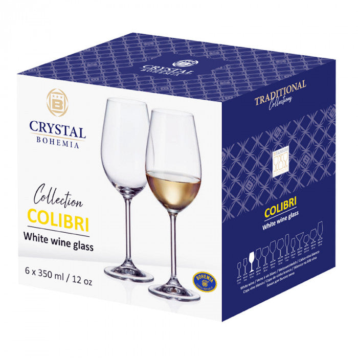 Bohemia Colibri White Wine Set/6 350ml
