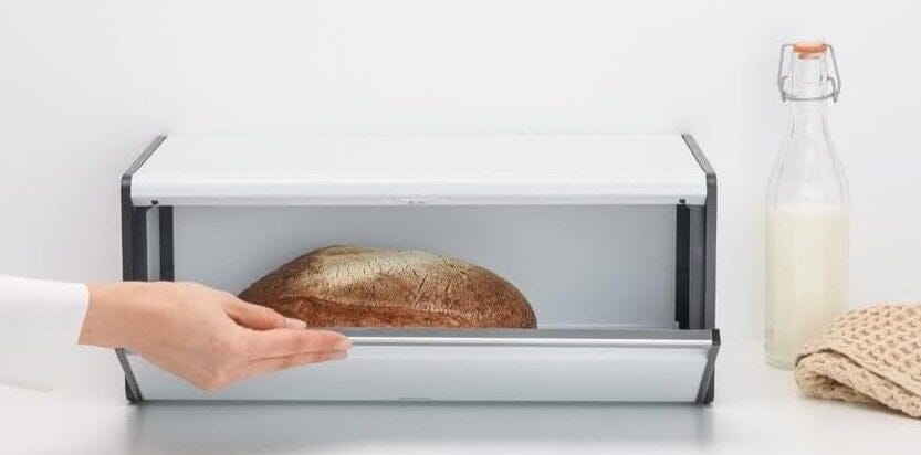 Brabantia Fall Front Bread Box - White Bread & Butter Storage The Cooks Kitchen 