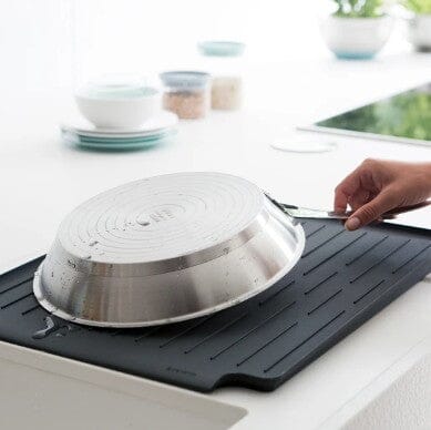 Brabantia Dish Drying Rack - Dark Grey - Bonus Cleaning Pads Dish Racks & Drainers The Cooks Kitchen 