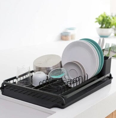 Brabantia Dish Drying Rack - Dark Grey - Bonus Cleaning Pads Dish Racks & Drainers The Cooks Kitchen 