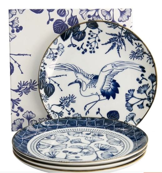 Tokyo Deisign Studio Flora Japonica Mixed Plate Giftset 4 Piece 20cm In Multi