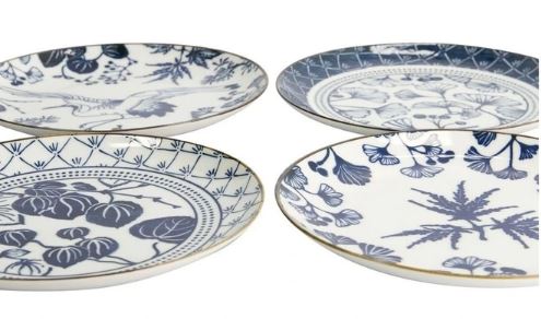Tokyo Deisign Studio Flora Japonica Mixed Plate Giftset 4 Piece 20cm In Multi
