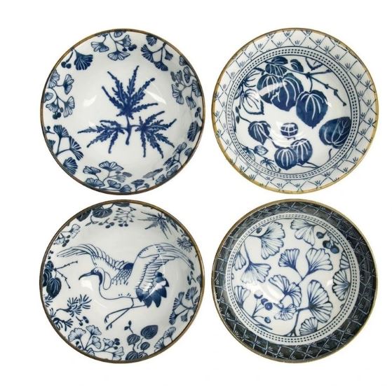 Tokyo Design Studio Flora Japonica Mixed Tayo Bowl Giftset 4 Piece In Multi