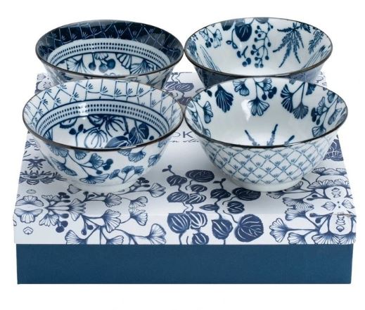 Tokyo Design Studio Flora Japonica Mixed Tayo Bowl Giftset 4 Piece In Multi