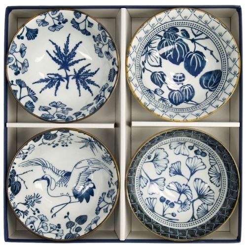 Tokyo Design Studio Flora Japonica Mixed Tayo Bowl Giftset 4 Piece In Multi