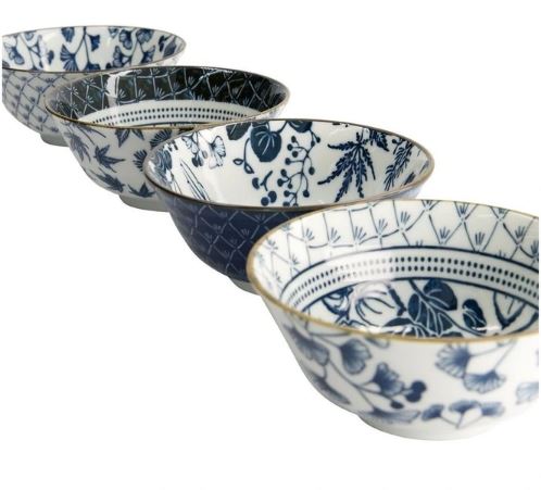 Tokyo Design Studio Flora Japonica Mixed Tayo Bowl Giftset 4 Piece In Multi