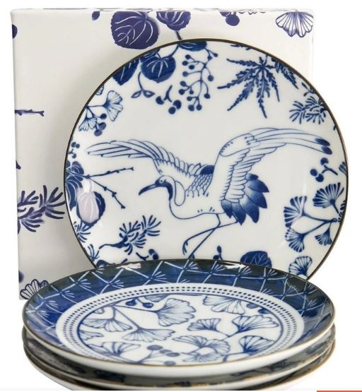 Tokyo Design Studio Flora Japonica Mixed Plate Giftset 4 Piece 16cm In Multi