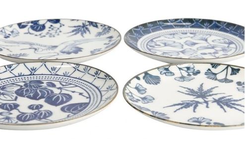Tokyo Design Studio Flora Japonica Mixed Plate Giftset 4 Piece 16cm In Multi