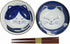 Tokyo Design Studio Kawaii Neko Bowl Set Of 2 With Chopsticks  - Blue Cat