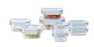 Glasslock 8pc Premium Set  - Ice Blue