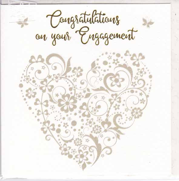 Card - Engagement Embossed Heart