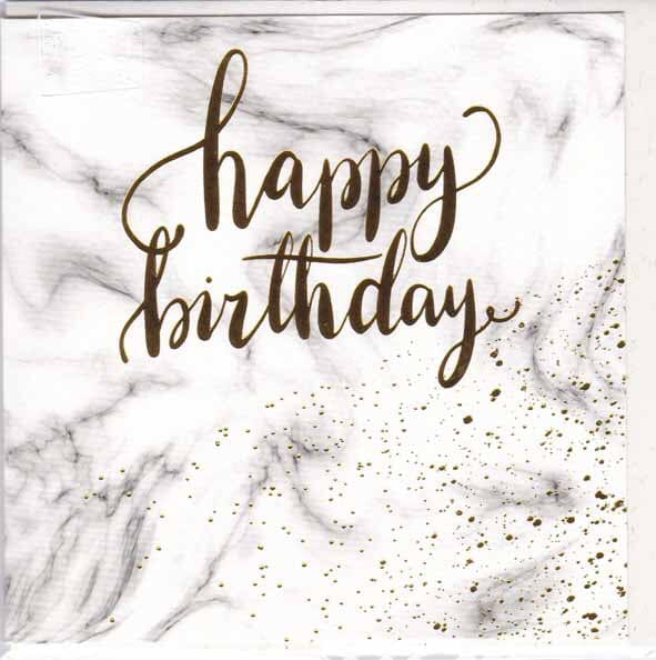 Card - Grey Marble Birthday Cards & Wrapping The Cooks Kitchen 