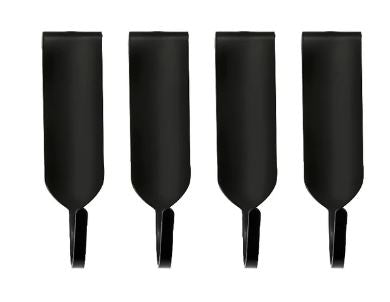Furi Magnetic Wall Rack Hooks 4pc - Black