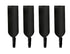 Furi Magnetic Wall Rack Hooks 4pc - Black
