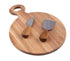 Alfresco Lane 3pc Round Acacia Wood Cheese Paddle With Knives
