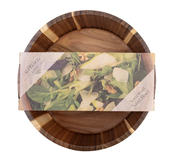 Alfresco Lane Acacia Wood Salad Bowl 26cm
