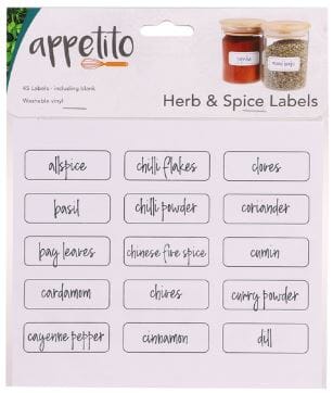 Appetito Herb & Spice Labels Pack Of 45 Packaging The Cooks Kitchen 
