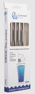 "turtleneck" Stainless Steel Flexible Straws Set Of 4 With Brush