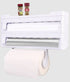 Wall Mount Kitchen Roll Dispenser - White Food Wrap Storage The Cooks Kitchen 