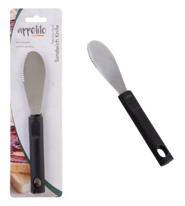 Appetito Stainless Steel Sandwich Knife With Black Handle