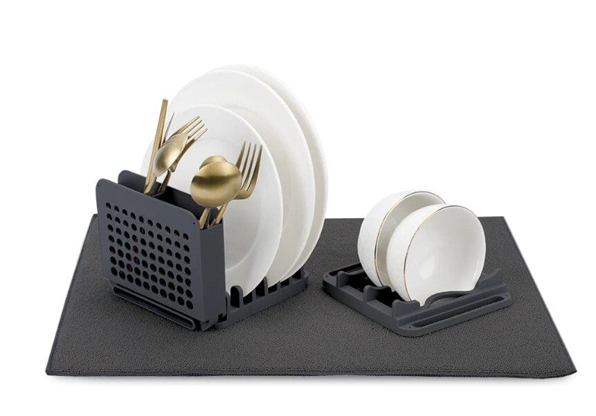 D.line Dish Drying Mat With 3 Section Rack 51cm X 39cm Dish Racks & Drainers The Cooks Kitchen 