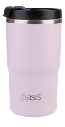 Oasis Ceramic Lined Stainless Steel Double Wall Insulated Travel Mug 480ml - Pink Lemonade