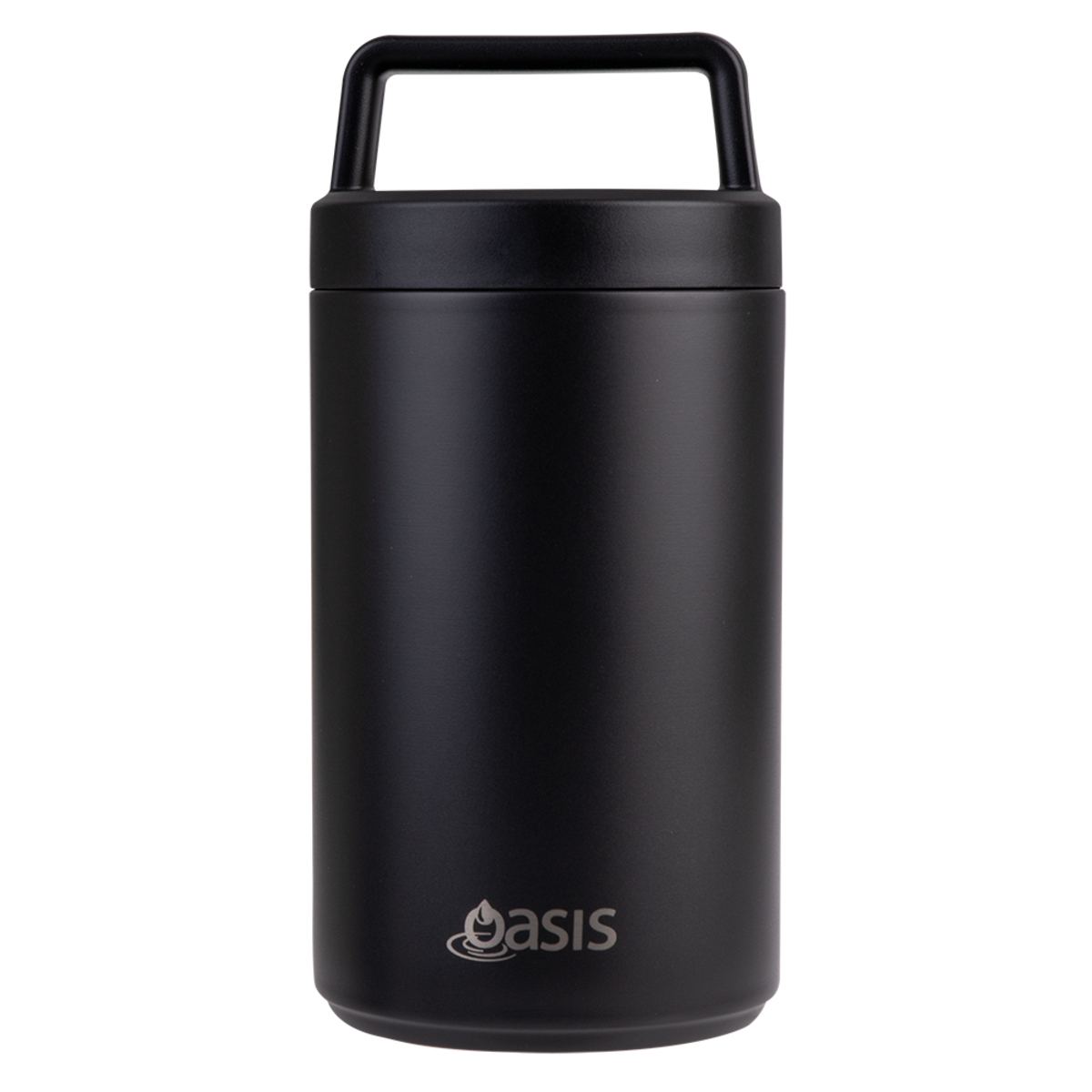 Oasis S/s Double Wall Insulated Food Flask W/ Handle 700ml - Black