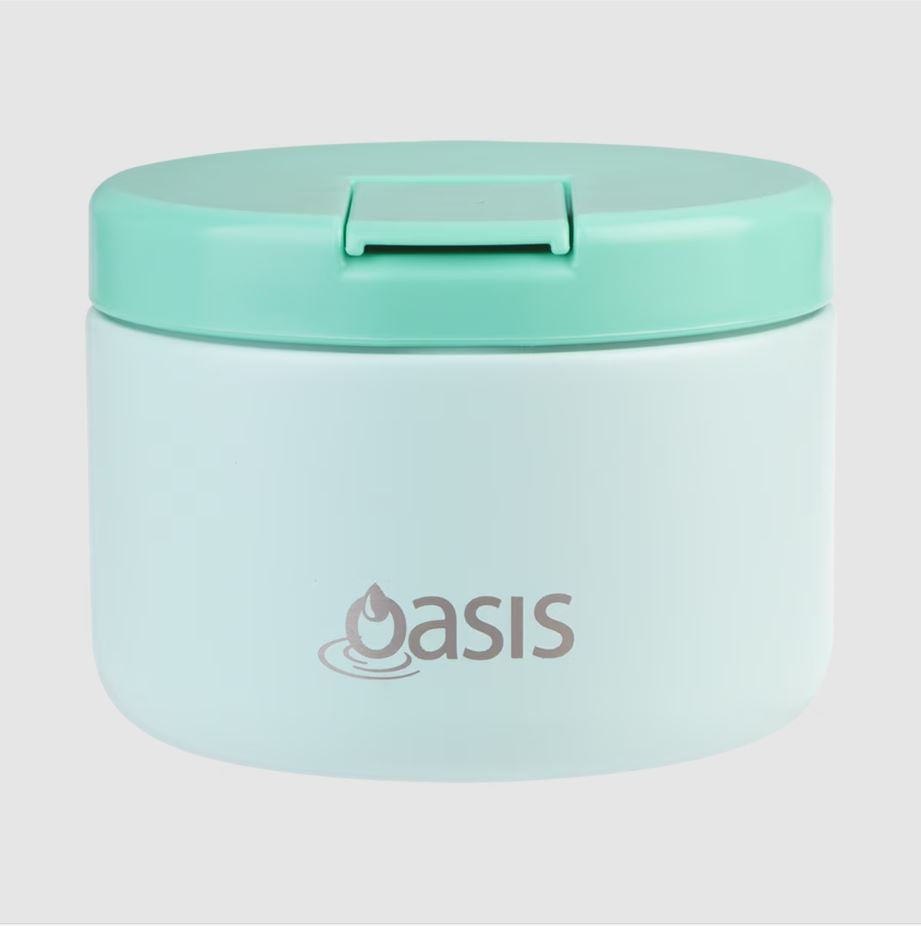 Oasis S/s Double Wall Insulated Food Flask W/ Quick Release Lid 300ml - Mint
