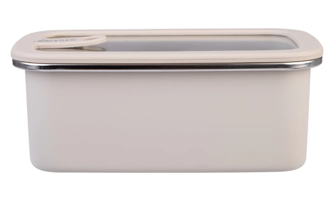 Oasis Microwave Safe Rectangular Stainless Steel Container 1.1l Oat