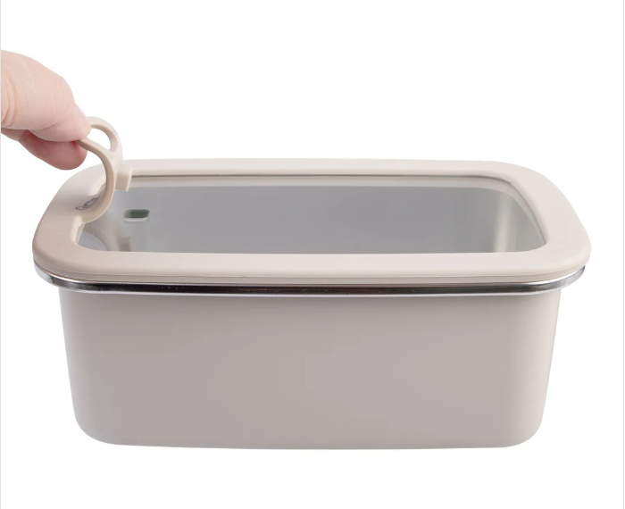 Oasis Microwave Safe Rectangular Stainless Steel Container 1.1l Oat