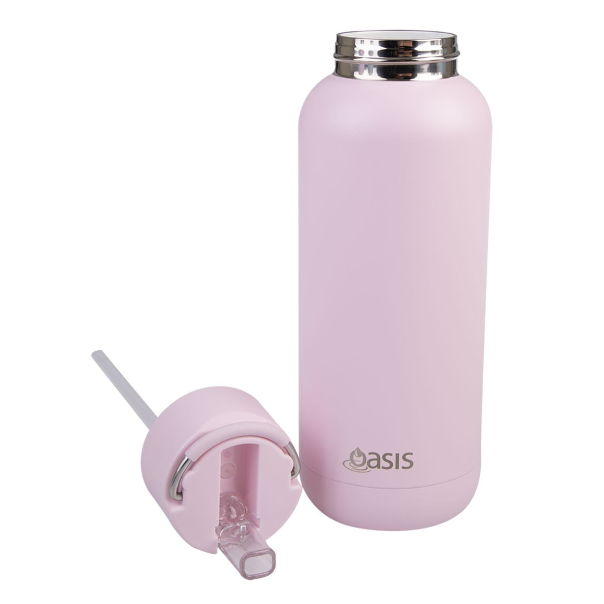 Oasis "moda" Ceramic Lined S/s Triple Wall Insulated Drink Bottle 1l - Pink Lemonade Drink Bottles The Cooks Kitchen 