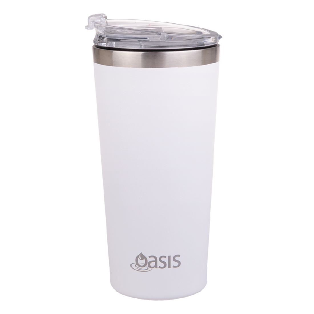 Oasis S/s Double Wall Insulated 'travel Mug' 480ml - White