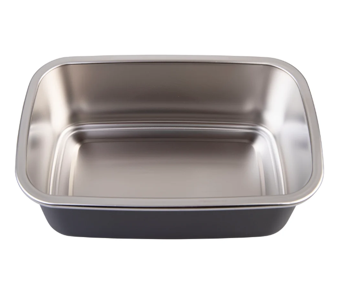 Oasis Microwave Safe Rectangular Stainless Steel Container 1.1l Black