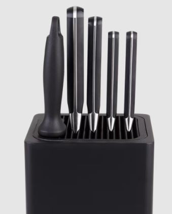 Appetito Square Universal Knife Block - Matte Black