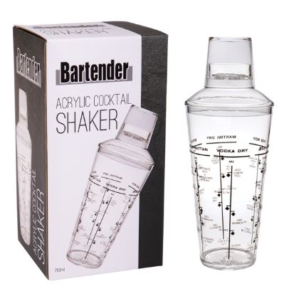 Bartender Acrylic Cocktail Shaker 750ml