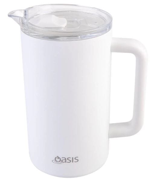 Oasis Ceramic Lined Stainless Steel Triple Wall Insulated Water Pitcher 1.5l - White Decanters - Jugs & Carafes The Cooks Kitchen 