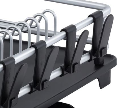 D.line "pinnacle" Aluminium 2 Tier Dish Rack With Draining Board 52x37.5x27cm Dish Racks & Drainers The Cooks Kitchen 