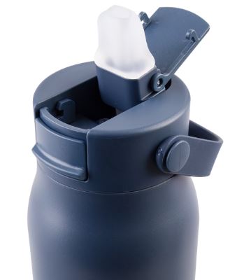 Oasis Ceramic Lined Stainless Steel Double Wall Insulated 'sorrento' Sipper Bottle 900ml - Indigo