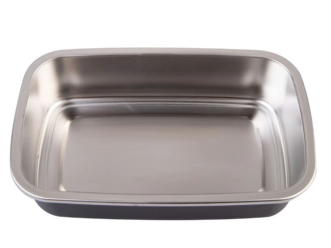 Oasis Microwave Safe Rectangular Stainless Steel Container 700ml Black