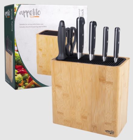 D.line Rectangle Universal Knife Block - Bamboo