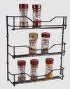 Black 3 Tier Spice Rack - 18 Bottle Capacity