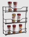 Black 3 Tier Spice Rack - 18 Bottle Capacity