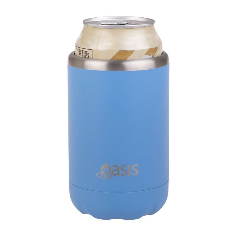 Oasis S/s Insulated Can Cooler - Calypso Blue The Cooks Kitchen 